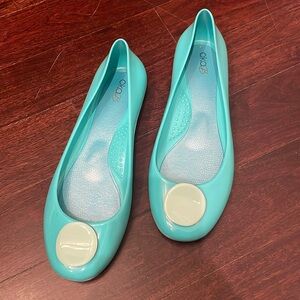 Oka b. Teal Jelly Ballet Flats